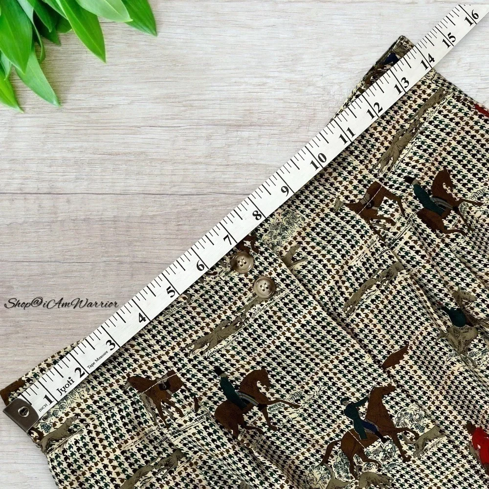 Rare vintage equestrian hunting dog button front houndstooth skirt *iamwarrior - Picture 8 of 13